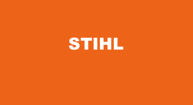 Stihl Logo orange auf weißem Hintergrund