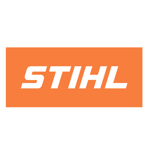 Stihl Logo orange auf weißem Hintergrund